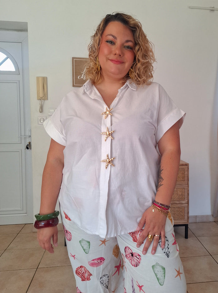 Chemise broche blanche