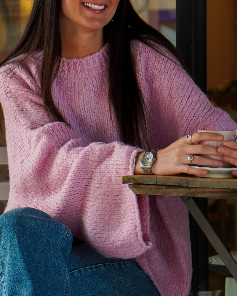 Pull rose bébé