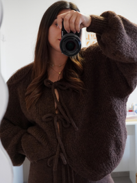 Pull gilet nœud chocolat