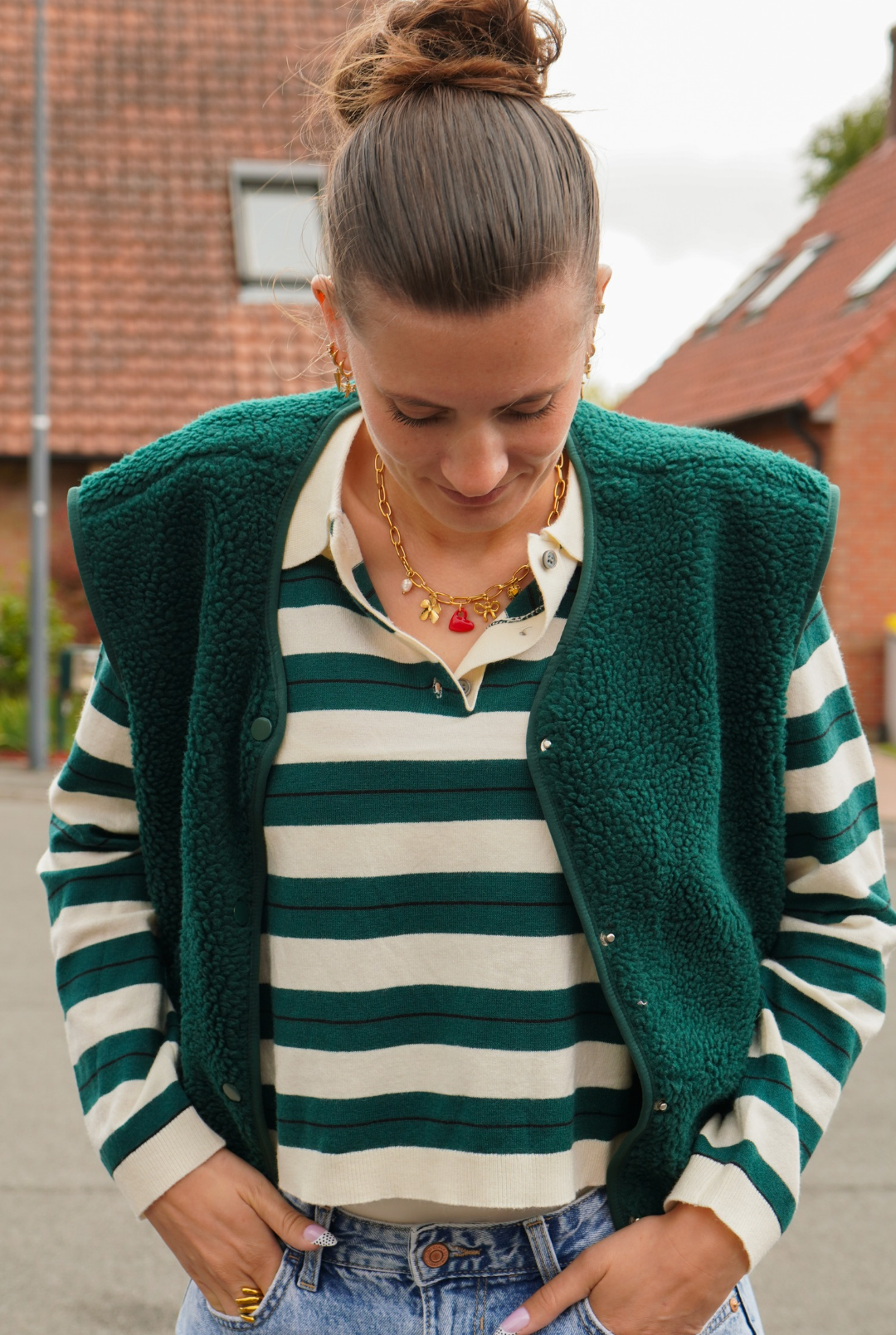 Gilet moumoute vert
