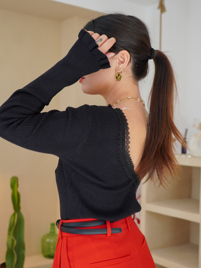 Top dos nu noir pré-commande