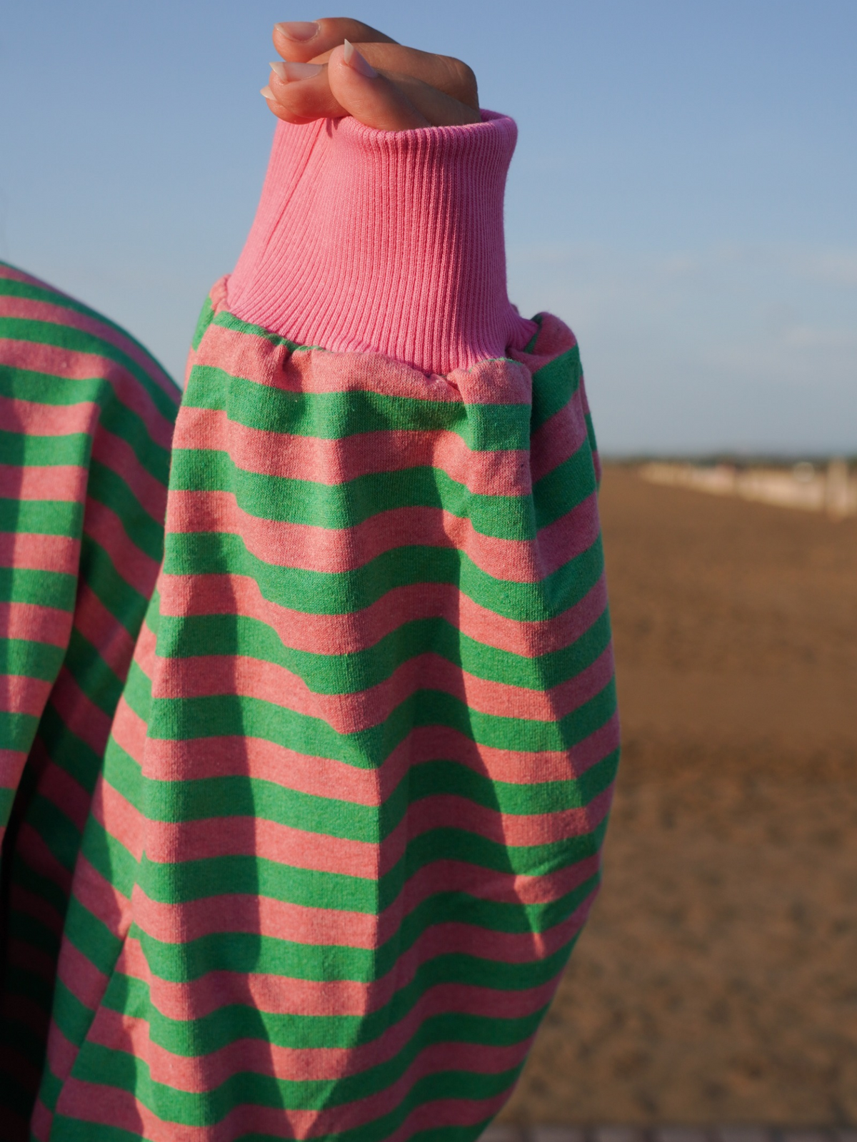 Marinière verte et rose