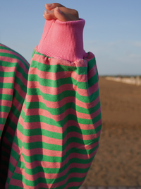 Marinière verte et rose