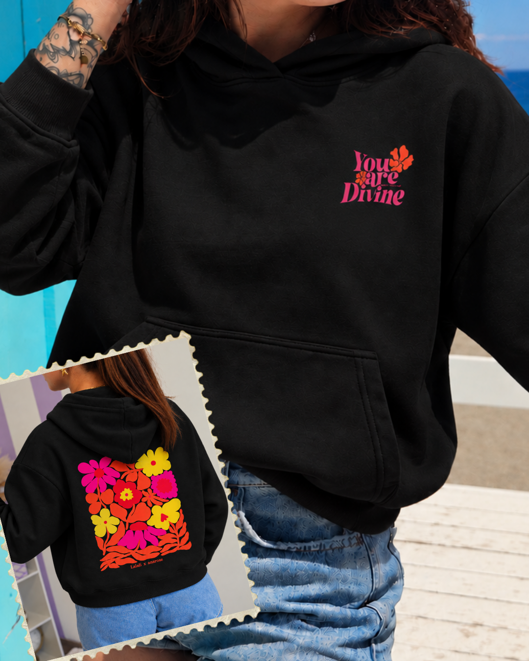 Sweat capuche (poche) You are Divine (2 couleurs)