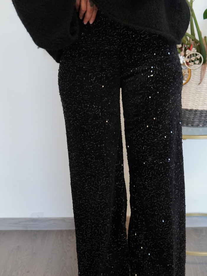 Pantalon velours sequin